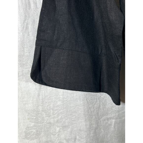 Dialogue Button Up 1X Black NEW Linen Blend Long Tunic QVC - Picture 3 of 12
